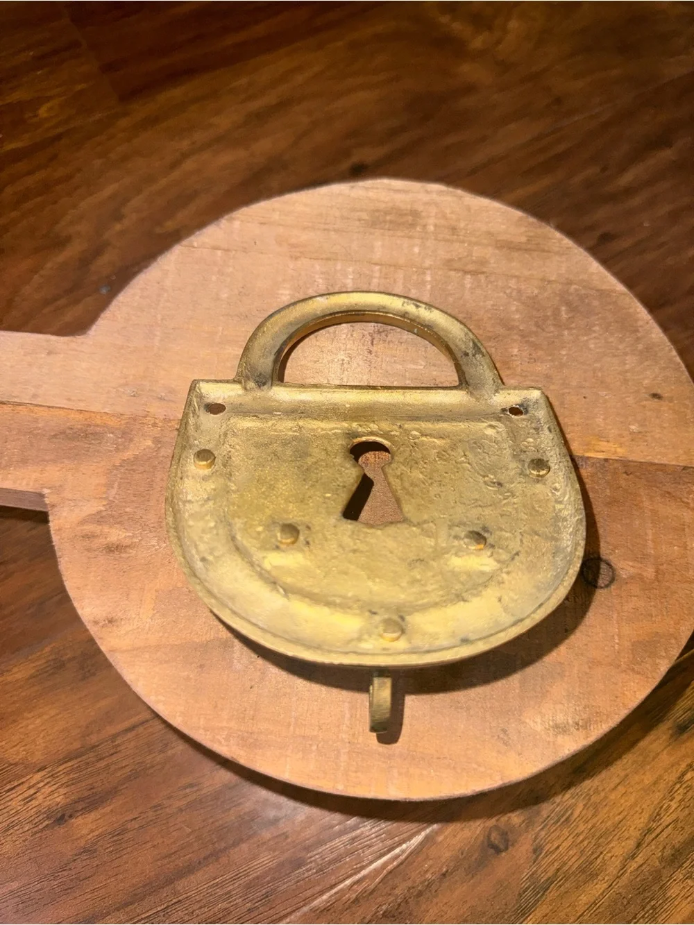 Vintage Brass Lock Key Holder With Hooks,  Unique 5